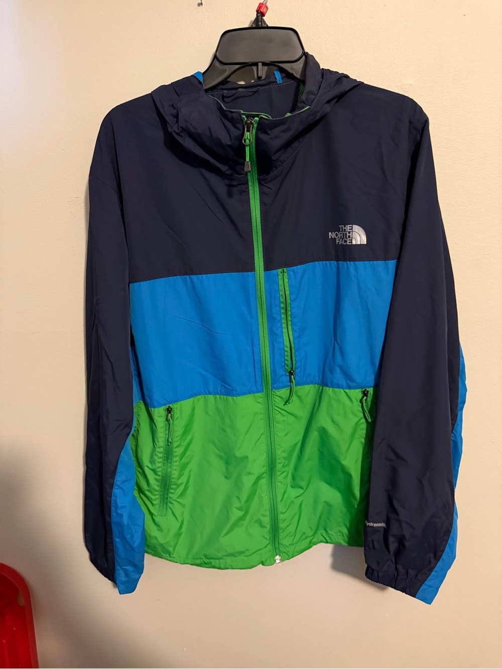 The North Face men Colorblock Windbreaker Jacket - Navy/Blue/Green